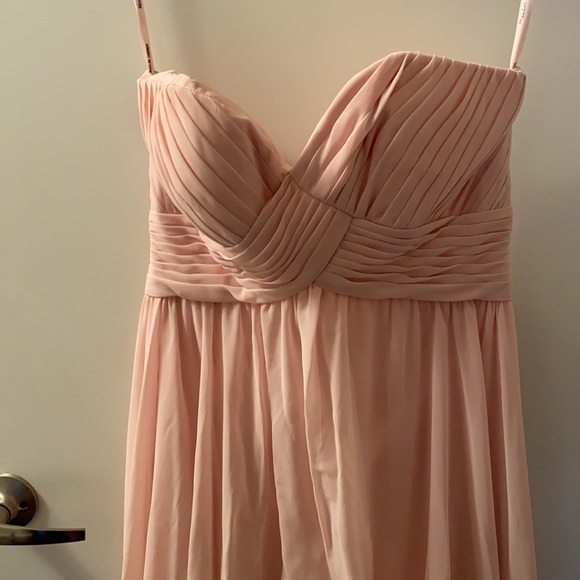 Morilee blush pink strapless bridesmaid dress - Picture 2 of 9